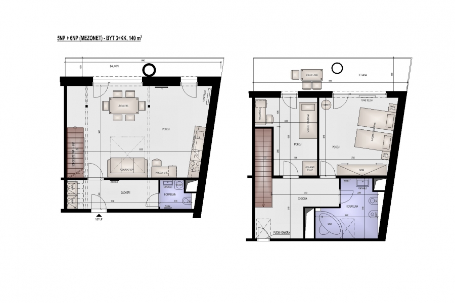 Pronájem bytu 3+kk v Brně,141 m2, s terasou 